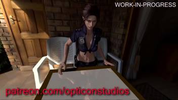 3D Claire Redfield from Resident Evil being Fucked HARD against a table Futa WIP (plz read comment) - by OpticonStudios